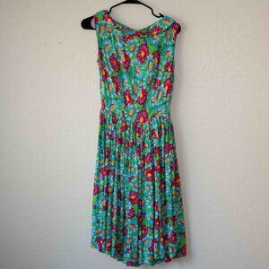 Vintage Reproduction Bright Floral Dress